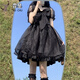 霏楚日系小清新可愛少女洛麗塔泡泡袖連衣裙蓬蓬裙公主裙lolita夏新款 黑色 S