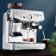 鉑富（Breville）BES876 半自動(dòng)意式咖啡機 家用 咖啡粉制作 多功能咖啡機 海鹽白 Sea Salt