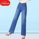 優(yōu)貝爾斯春夏闊腿七分褲女牛仔褲女高腰闊腳褲彈力垂墜感寬松女褲 淺藍(長(cháng)褲)1919 30碼(腰圍2尺3)