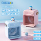 ROCK 哆啦a夢(mèng)水冷桌面風(fēng)扇宿舍辦公室用可充電颶風(fēng)迷你電風(fēng)扇暴力小風(fēng)扇夏季清涼制冷小型空調 【天藍色】三檔風(fēng)速|(zhì)噴霧加濕 2400mAh