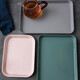 康豐（KANGFENG） 創(chuàng  )意托盤(pán)家用放茶杯長(cháng)方形杯子水杯茶盤(pán)ins風(fēng)茶杯盤(pán)杯盤(pán)拖盤(pán)塑料 森林綠-中號