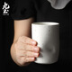 九土手工粗陶茶杯復(fù)古創(chuàng)意日式泡茶杯家用情侶對杯個性水杯咖啡杯 米白色