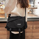 酷達妮 背包潮ins日系原宿復古工裝斜挎包女男 韓國學(xué)生大容量單肩包郵差包 黑色【小熊貓】