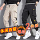 策息加絨保暖褲子男秋冬季工裝褲多口袋休閑褲男束腳工作褲運動(dòng)長(cháng)褲 411黑色+411卡其色 L -建議100-110斤左右
