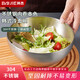 拜杰韓式冷面碗拌飯碗20cm不銹鋼大碗湯碗韓國(guó)料理餐具泡面碗 銀色