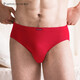 棉文化男士?jì)妊潫o(wú)痕三角褲透氣薄單層80支3D沖模 大紅（中腰） L
