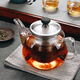 雅風(fēng)茶水分離玻璃茶壺耐高溫加厚泡茶壺不銹鋼過(guò)濾耐熱玻璃水壺花茶壺 550ML單壺