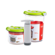 STNTUS innovations 鮮途保鮮盒冰箱專(zhuān)用水果食品真空保鮮盒進(jìn)口圓形飯盒微波爐加熱 0.75L+1.5L套裝綠色+手動(dòng)泵