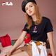 斐樂（FILA）官方女士短袖T恤夏印花運(yùn)動女裝針織短袖套頭衫小熊T刺繡上衣 傳奇藍(lán)-NV M 165/84A
