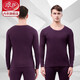 浪莎秋衣秋褲男女新疆純棉薄款保暖內衣男女情侶套裝男士 男款/紫色 L (170/95)男