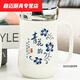 花安家陶瓷杯鏡面馬克杯帶蓋勺陶瓷情侶杯杯陶瓷水杯可l 花開富貴 藍(lán)