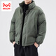貓人（MiiOW）美式簡(jiǎn)約男士棉衣秋冬新款休閑棉服潮牌百搭面包服保暖棉襖子外套 墨綠色 XL