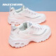 斯凱奇（Skechers）女鞋小白鞋夏季新款網(wǎng)面鐳射熊貓鞋透氣運動休閑鞋厚底增高老爹鞋 白色-WHT 37