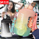 津吉斯大水杯桶內(nèi)有吸管耐高溫耐摔打球?qū)W生超厚戶外健身運動太空杯子 漸變粉3.8升2292裝7斤6水 3800ml
