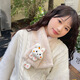 帝行（DIXING）圍巾可愛卡通奶fufu少女心學(xué)生防寒百搭圍脖情侶禮物 米色蘿卜兔圍巾
