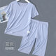 KIDS MAM&DAD兒童睡衣空調(diào)服薄款男童女童短袖冰絲莫代爾套裝中大童寶寶家居服 21502淺藍(lán) 140 cm