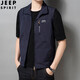 JEEP SPIRIT吉普馬甲男春秋季休閑背心男戶(hù)外無(wú)袖外套上衣男裝坎肩 藍色 3XL
