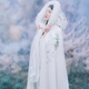 卡輯（KAARJIYY）斗篷漢服女毛領(lǐng)長(cháng)款加絨加厚外套中國風(fēng)學(xué)生披風(fēng)古裝披肩秋冬裝 白色納蘭詞斗篷 【加絨款】 均碼
