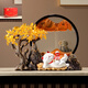 歐梵普（oufanpu）新中式招財(cái)貓發(fā)財(cái)樹擺件喬遷新店開業(yè)禮物辦公室客廳玄關(guān)流沙裝飾 招財(cái)貓-白棕背靠金山【禮盒裝】 【招財(cái)進(jìn)寶-躺贏招財(cái)貓】