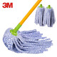 3M 思高一拖凈棉線(xiàn)布條吸水無(wú)紡布拖把墩布家用一拖凈老式傳統拖把 耐磨型拖把1桿+3頭