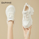 達芙妮厚底內增高老爹鞋女百搭時(shí)尚休閑鞋女鞋子4623101103米色/加絨36