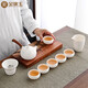 金鑲玉茶具套裝 羊脂玉功夫茶具側(cè)把茶壺茶杯簡(jiǎn)約帶禮盒 悠然茶具套組