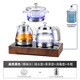 簡(jiǎn)纖全自動(dòng)底部上水電熱燒水壺泡茶專(zhuān)用茶臺一體茶桌嵌入式煮茶器家用 雙上水黑色-套餐-胡桃木框桶裝水款 1.2L