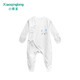 小青龍新生兒衣服秋季0-3個月嬰幼兒包腳連體衣寶寶純棉護手連腳 藍星星 59cm （建議52-59cm）