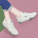 Cupald牛皮小白鞋女2026春季新款女鞋子運動(dòng)鞋休閑鞋跑步鞋板鞋旅游鞋女 米色不加絨  （標準尺碼） 39