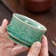 元青佳盛 青瓷品茗杯家用功夫茶影雕主人杯創(chuàng  )意個(gè)性喝茶小杯個(gè)人杯 梅子青釉下影雕主人杯