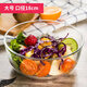 鷗欣進(jìn)口玻璃碗沙拉碗家用水果沙拉碗大碗湯碗泡面碗套裝 大號(口徑18cm)
