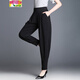 初徑新款春夏秋百搭哈倫褲女韓版寬松顯瘦蘿卜褲大碼休閑燈籠褲簡(jiǎn)單版 黑色秋款 XL 建議【125-140斤】