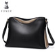 金狐貍包包女包2023新款單肩斜挎包百搭牛皮中年時(shí)尚媽媽包小方包 986005F1A黑色