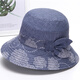 佰薏 中老年人帽子女春秋盆帽漁夫帽休閑媽媽遮陽(yáng)帽女布帽太陽(yáng)帽春夏 LRM-04藍色(棉質(zhì)款) 均碼可調節