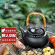 陸寶臺灣陸寶 寶滿燒水陶瓷茶壺 耐熱家用茶具普洱白茶壺?zé)畨仉娞諣t 0.8L禪風(fēng)黑