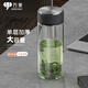 萬(wàn)象（WANXIANG）加厚單層玻璃杯男士大容量便攜式車(chē)載帶濾網(wǎng)茶杯高檔商務(wù)辦公水杯 U273R-黑灰色520ml