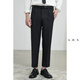 a.b.x秋季進(jìn)口華爾茲紗高級感九分小西褲男直筒寬松商務(wù)休閑褲 黑色 XXXL/190