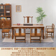 尋古紅木家具非洲雞翅木（學(xué)名：非洲崖豆木）干泡茶桌椅組合實(shí)木新中式茶臺(tái)茶藝桌泡茶桌O 六件:160桌+官帽椅+雅韻南宮椅*4