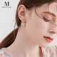 Mck 粉色仿貓眼石愛(ài)心耳環(huán)女心形耳釘送女友新年禮物