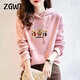 ZGWT輕奢高檔品牌小熊連帽衛衣女寬松春秋新款時(shí)尚外套百搭加絨上衣服 連帽-粉色【不加絨】-三只小熊 XL 碼【建議110-120斤】