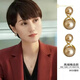 CHOMELTINEE短發(fā)貝珠耳釘女氣質(zhì)名媛圓臉赫本風(fēng)時(shí)尚洋氣法式輕奢禮物貝珠耳飾 香檳色耳釘