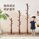 文溢兒童衣帽架落地多功能實(shí)木可愛(ài)迷你家用房間掛衣架子小孩書(shū)包掛架 圓盤(pán)款8掛【櫸木枝干】胡桃色