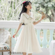 紫蒙連衣裙夏季2024新款法式長(zhǎng)裙學(xué)生少女高中初中生女生衣服裙子夏天 時(shí)尚韓版綠色 均碼（可備注碼數(shù)）