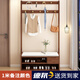 澤多進(jìn)門(mén)口掛衣架換鞋凳一體臥室玄關(guān)置物架實(shí)木入戶(hù)門(mén)鞋柜衣帽架一體 【送貨到家】1米坐墊金色掛鉤