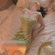 洛内（Luonei）性感睡衣女夏天冰丝厚款套装春秋款2023新款小胸胸垫吊带睡裙 浅绿色(单睡裙) M