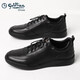 金利來(lái)男鞋四季款皮鞋男真皮運動(dòng)休閑鞋子輕底免系帶特大碼鞋子45碼47碼 黑色 40