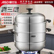愛(ài)仕達（ASD）蒸鍋三層不銹鋼蒸魚(yú)鍋厚底帶蒸籠蒸篦電磁爐燃氣明火通用 【三層蒸鍋 ZS30B3WG】 30cm