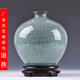 泥之戀 景德鎮陶瓷器豆青仿古冰裂陶瓷大花瓶陶瓷擺件，陶瓷工藝品陶瓷收藏品 石榴瓶