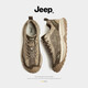Jeep吉普男鞋2026新款春季登山鞋透氣輕便防滑運動(dòng)鞋男戶(hù)外軟底徒步鞋 卡其 41