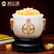 碧琉璃聚寶盆擺件招財聚財客廳玄關(guān)酒柜裝飾品擺件公司開(kāi)業(yè)喬遷新居禮品 四方納財【含黃玉元寶+水晶碎】 中號長(cháng)19寬19高21厘米